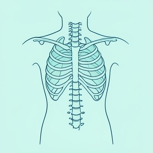 Anatomische Illustration des Rumpfes mit Wirbelsäule