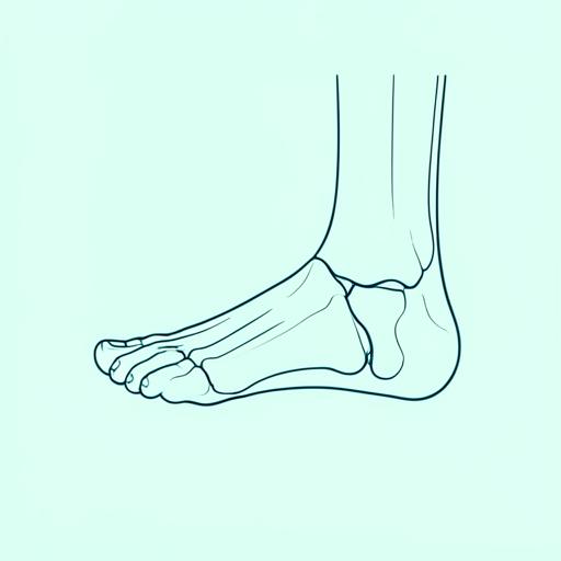 Anatomische Illustration von Fuß und Sprunggelenk